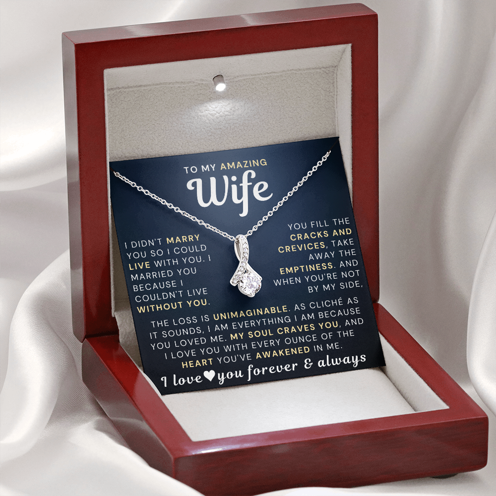 To My Amazing Wife Necklace - With The Heart You've Awakened In Me (189.lk.018)