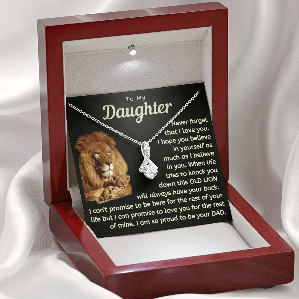 Daughter This Old Lion Will Always Have Your Back Necklace (d.lk.006)