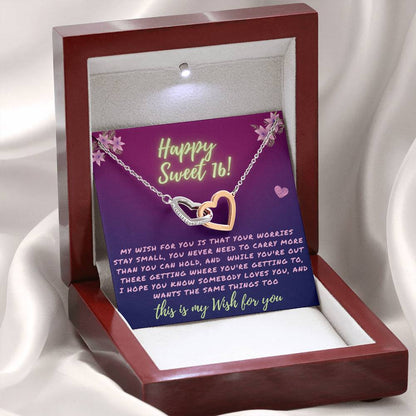 Happy Sweet 16 daughter - my wish for you | 16th Birthday Gift for Daughter - Happy Sweet 16 gift | Necklace for Daughter | to my Daughter Gift