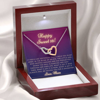 Happy Sweet 16 daughter - like yesterday | 16th Birthday Gift for Daughter - Happy Sweet 16 gift | Necklace for Daughter | Parents to Daughter Gift