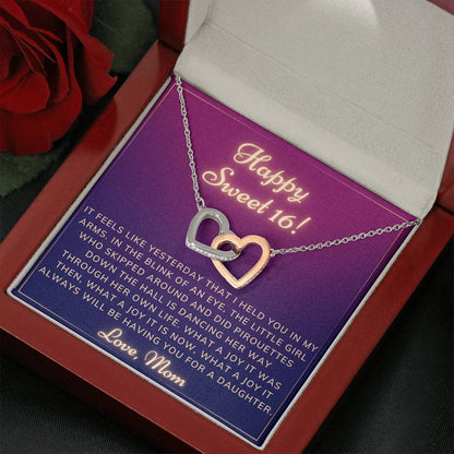 Happy Sweet 16 daughter - like yesterday | 16th Birthday Gift for Daughter - Happy Sweet 16 gift | Necklace for Daughter | Parents to Daughter Gift