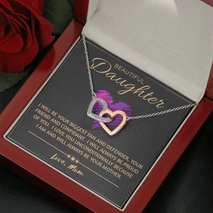 Beautiful Daughter Necklace- love you unconditionally | Birthday Gift for Daughter | Sweet 16 Gift for Daughter | Mom to Daughter