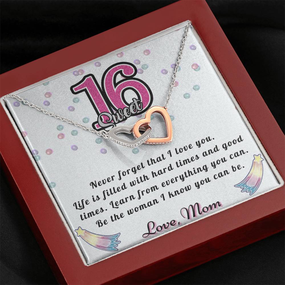 Happy Sweet 16 daughter - Be good | 16th Birthday Gift for Daughter - Happy Sweet 16 gift | Necklace for Daughter | Necklace Mom to Daughter