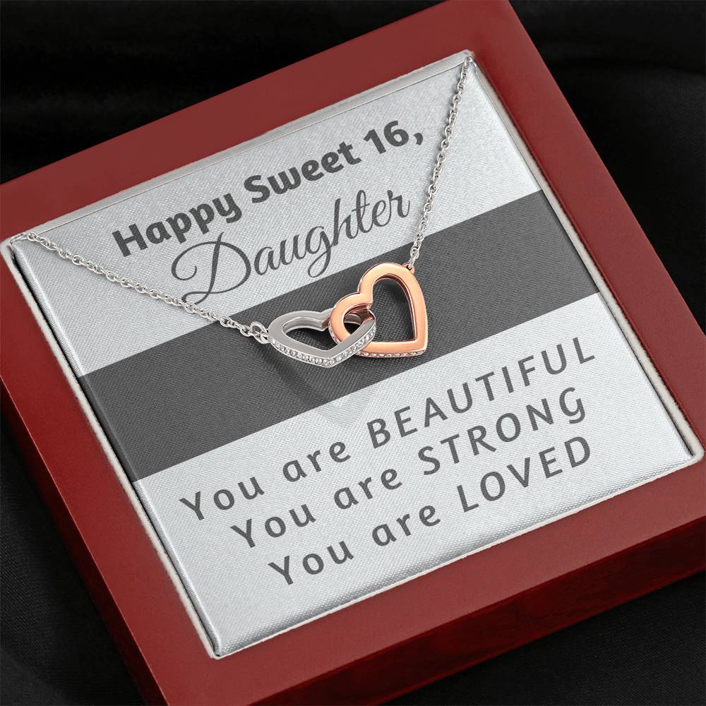 16th Birthday Gift for Daughter - Happy Sweet 16 gift | Necklace for Daughter | Necklace from Parent to Daughter | Daughter necklace