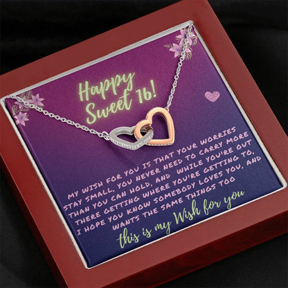 Happy Sweet 16 daughter - my wish for you | 16th Birthday Gift for Daughter - Happy Sweet 16 gift | Necklace for Daughter | to my Daughter Gift