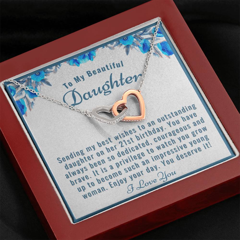 21st Birthday Gift For Daughter Who Is Away - Necklace Gift for Daughter
