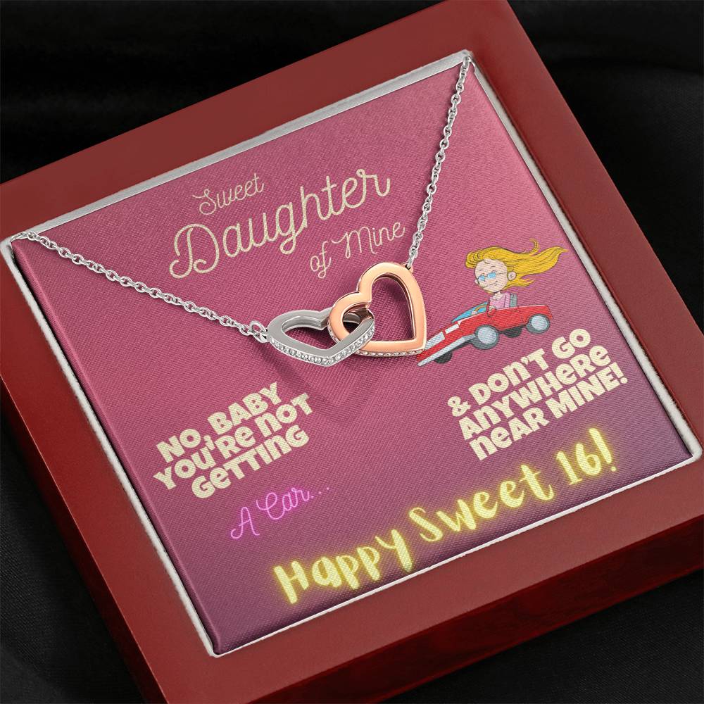 Happy Sweet 16 Daughter gift | Daughter 16th Birthday Gift | Happy 16th Birthday gift for Daughter | Sweet 16 Necklace for Daughter | New Driver Gift