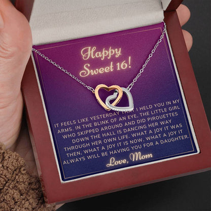Happy Sweet 16 daughter - like yesterday | 16th Birthday Gift for Daughter - Happy Sweet 16 gift | Necklace for Daughter | Parents to Daughter Gift