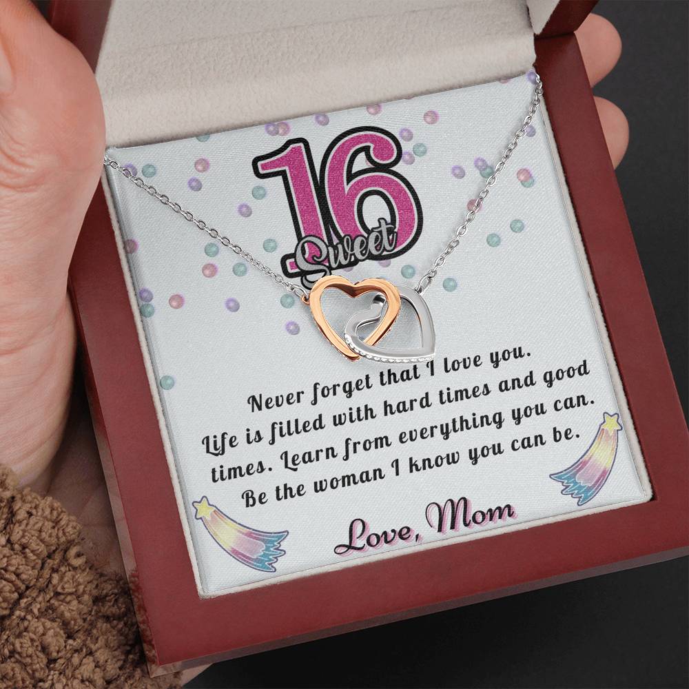 Happy Sweet 16 daughter - Be good | 16th Birthday Gift for Daughter - Happy Sweet 16 gift | Necklace for Daughter | Necklace Mom to Daughter
