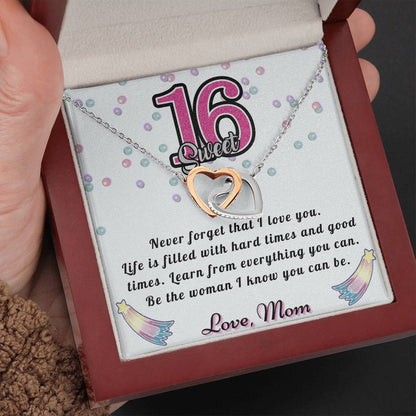 Happy Sweet 16 daughter - Be good | 16th Birthday Gift for Daughter - Happy Sweet 16 gift | Necklace for Daughter | Necklace Mom to Daughter