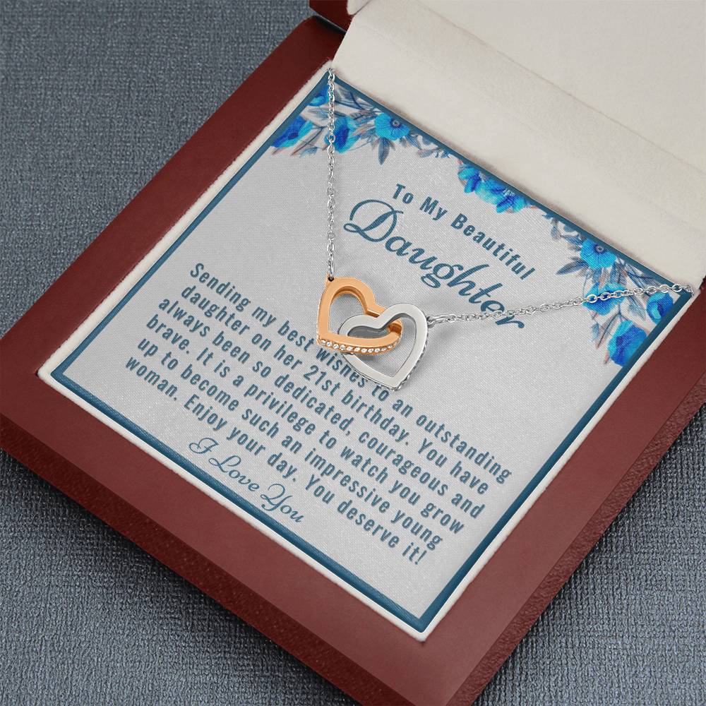 21st Birthday Gift For Daughter Who Is Away - Necklace Gift for Daughter