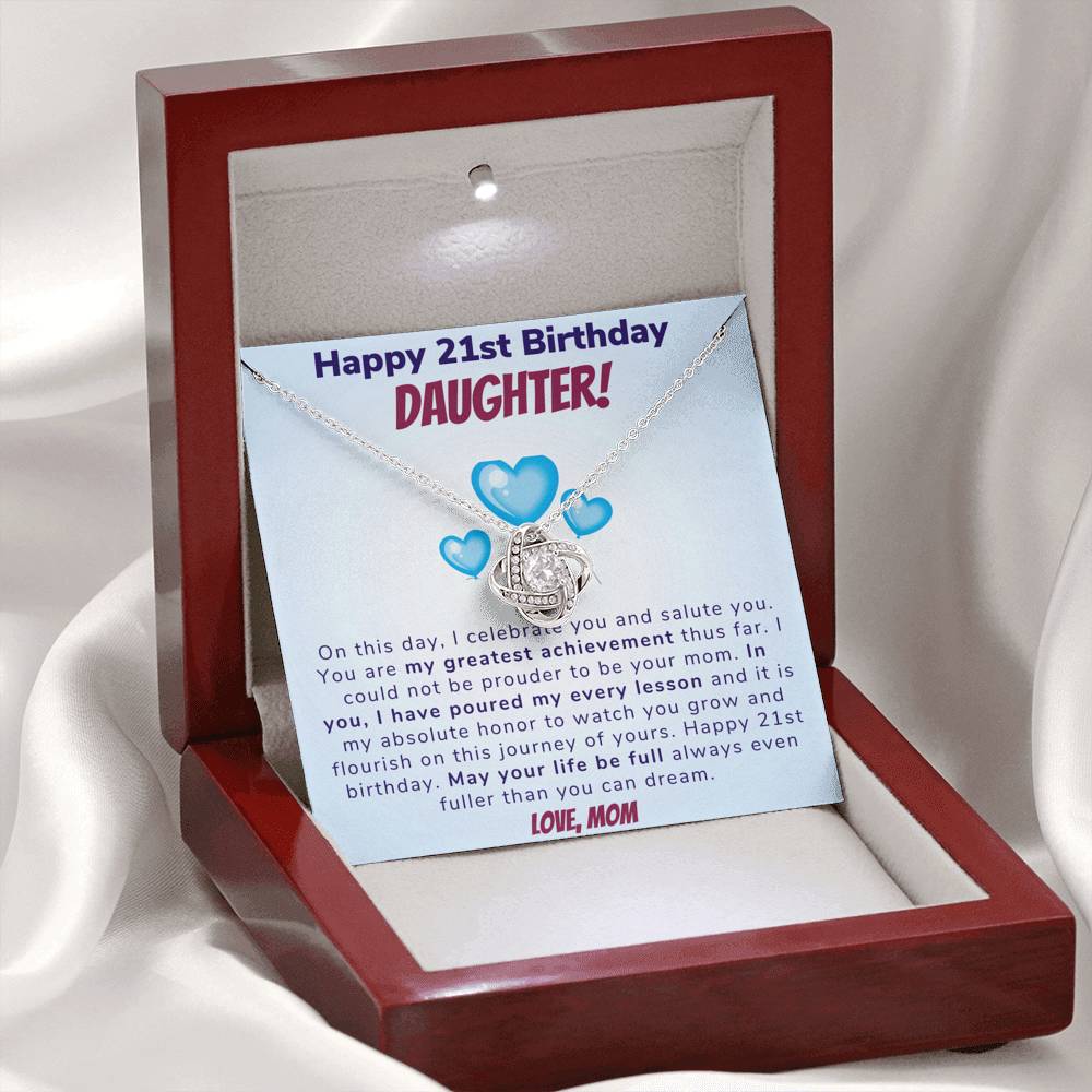 Happy 21st Birthday Gift for her | Daughter Necklace