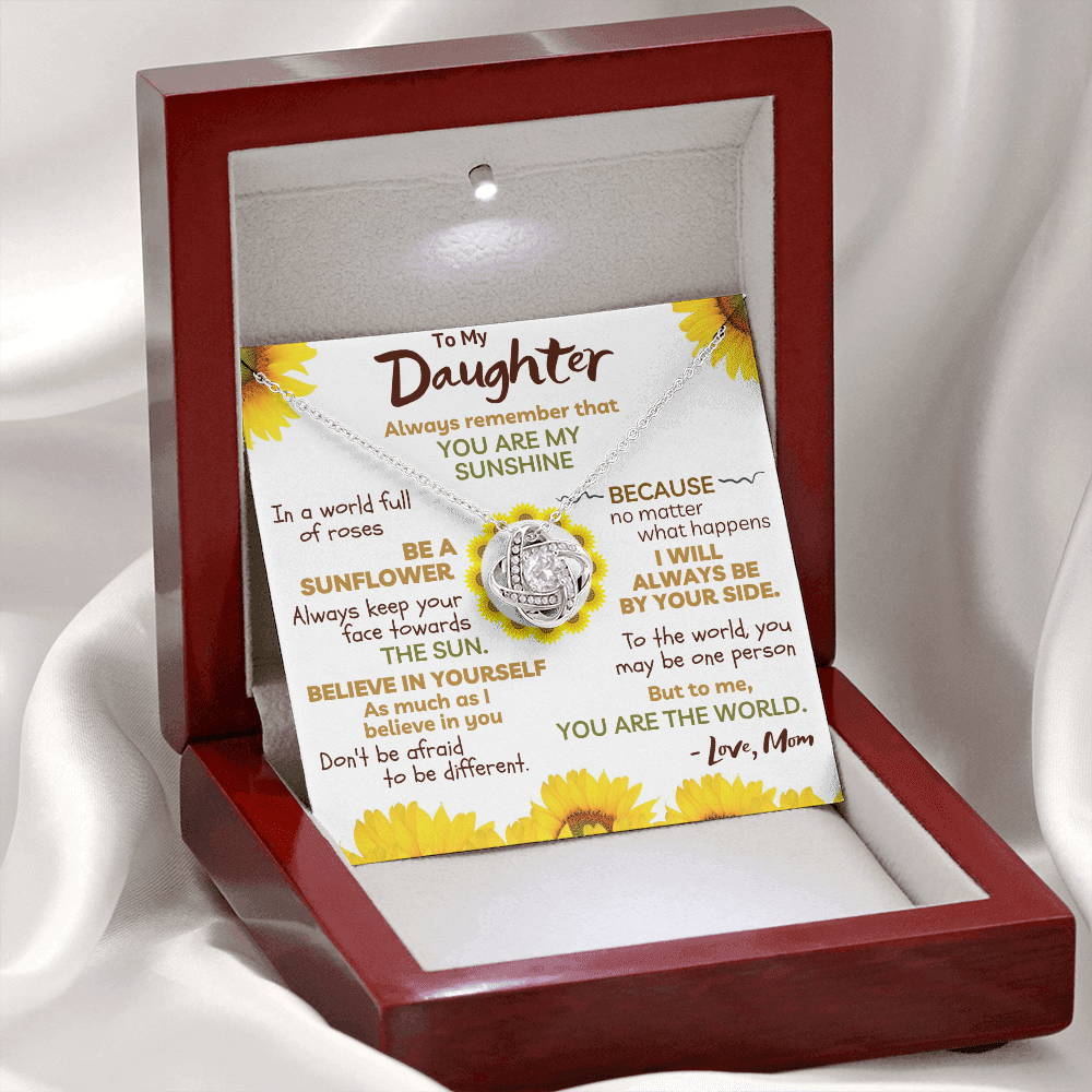 To My Daughter Necklace - You Are My Sunshine. You Are My World (d.011.lk)
