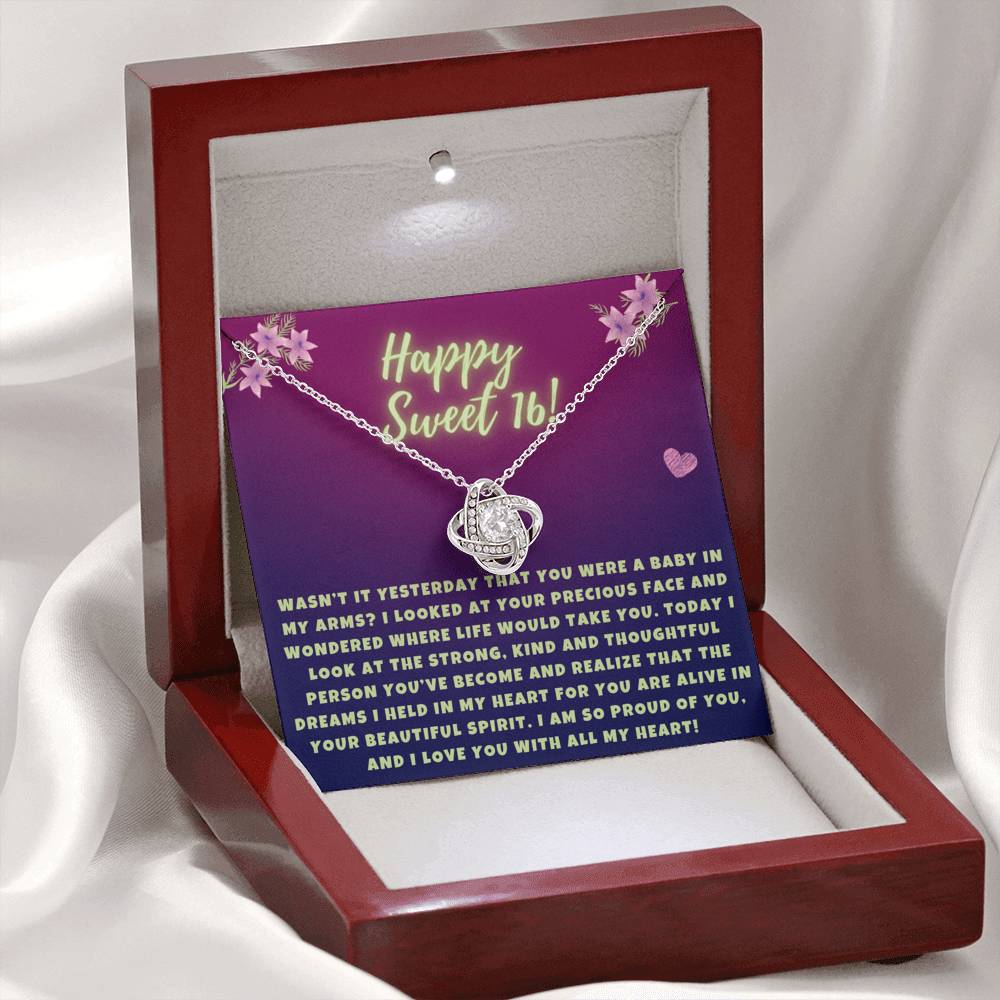 Happy Sweet 16 daughter - so proud of you | 16th Birthday Gift for Daughter - Happy Sweet 16 gift | Necklace for Daughter | Parents to Daughter Gift