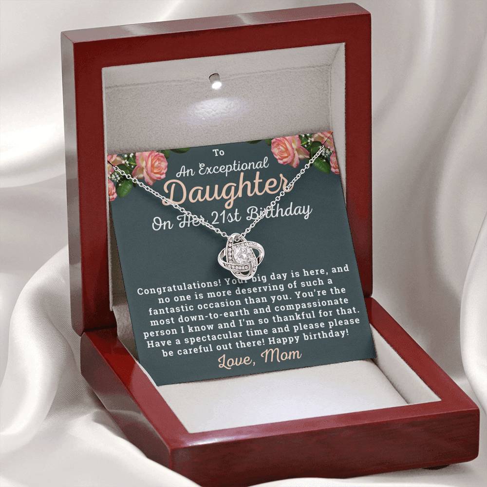 To An Exceptional Daughter 21st Birthday Necklace