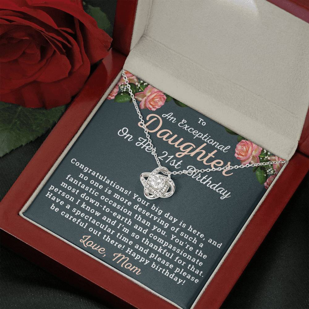 To An Exceptional Daughter 21st Birthday Necklace