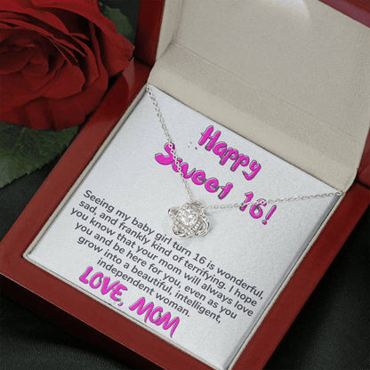 Happy Sweet 16 Daughter Necklace - slightly terrifying | 16th Birthday Gift for Daughter - Happy Sweet 16 gift |  Mom to Daughter