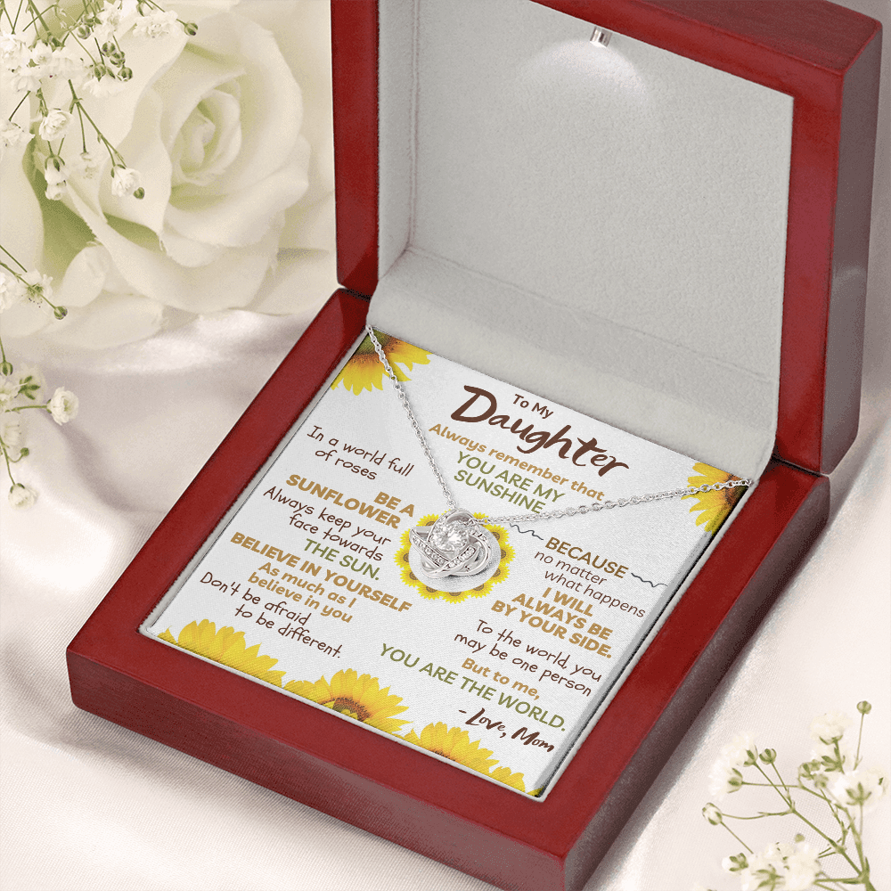 To My Daughter Necklace - You Are My Sunshine. You Are My World (d.011.lk)