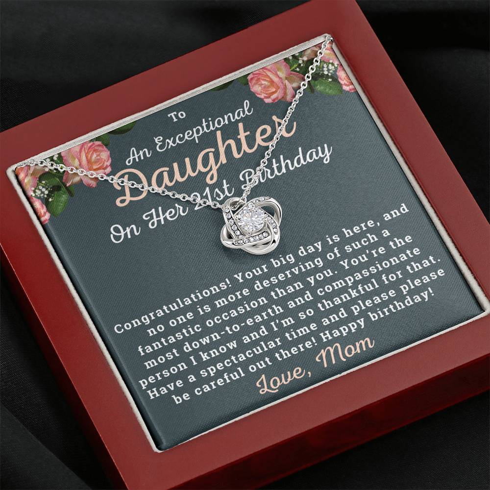 To An Exceptional Daughter 21st Birthday Necklace