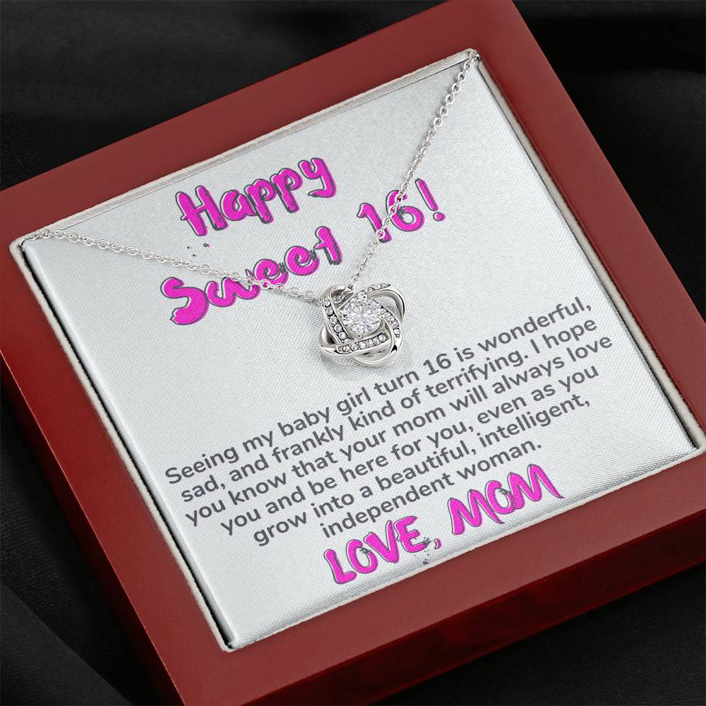 Happy Sweet 16 Daughter Necklace - slightly terrifying | 16th Birthday Gift for Daughter - Happy Sweet 16 gift |  Mom to Daughter