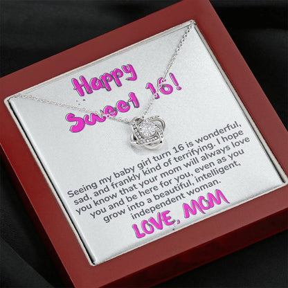 Happy Sweet 16 Daughter Necklace - slightly terrifying | 16th Birthday Gift for Daughter - Happy Sweet 16 gift |  Mom to Daughter