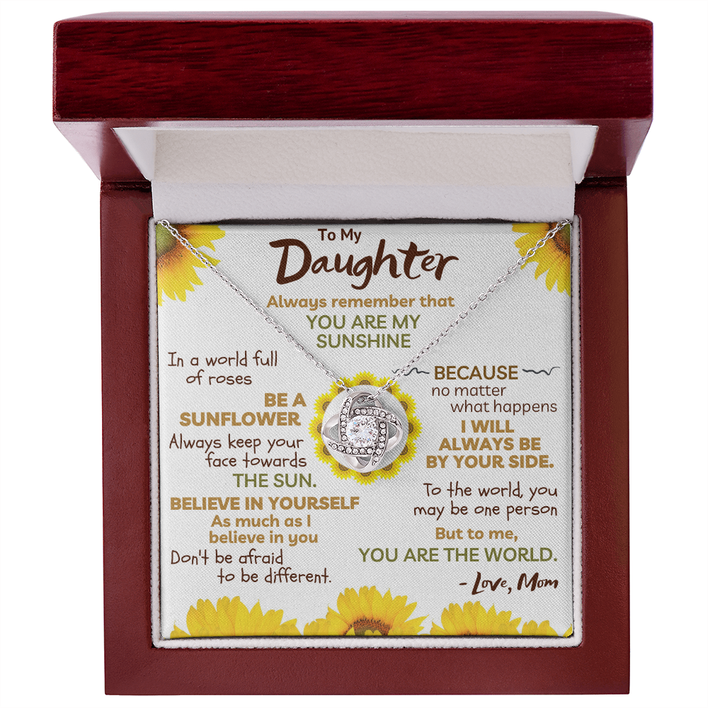 To My Daughter Necklace - You Are My Sunshine. You Are My World (d.011.lk)