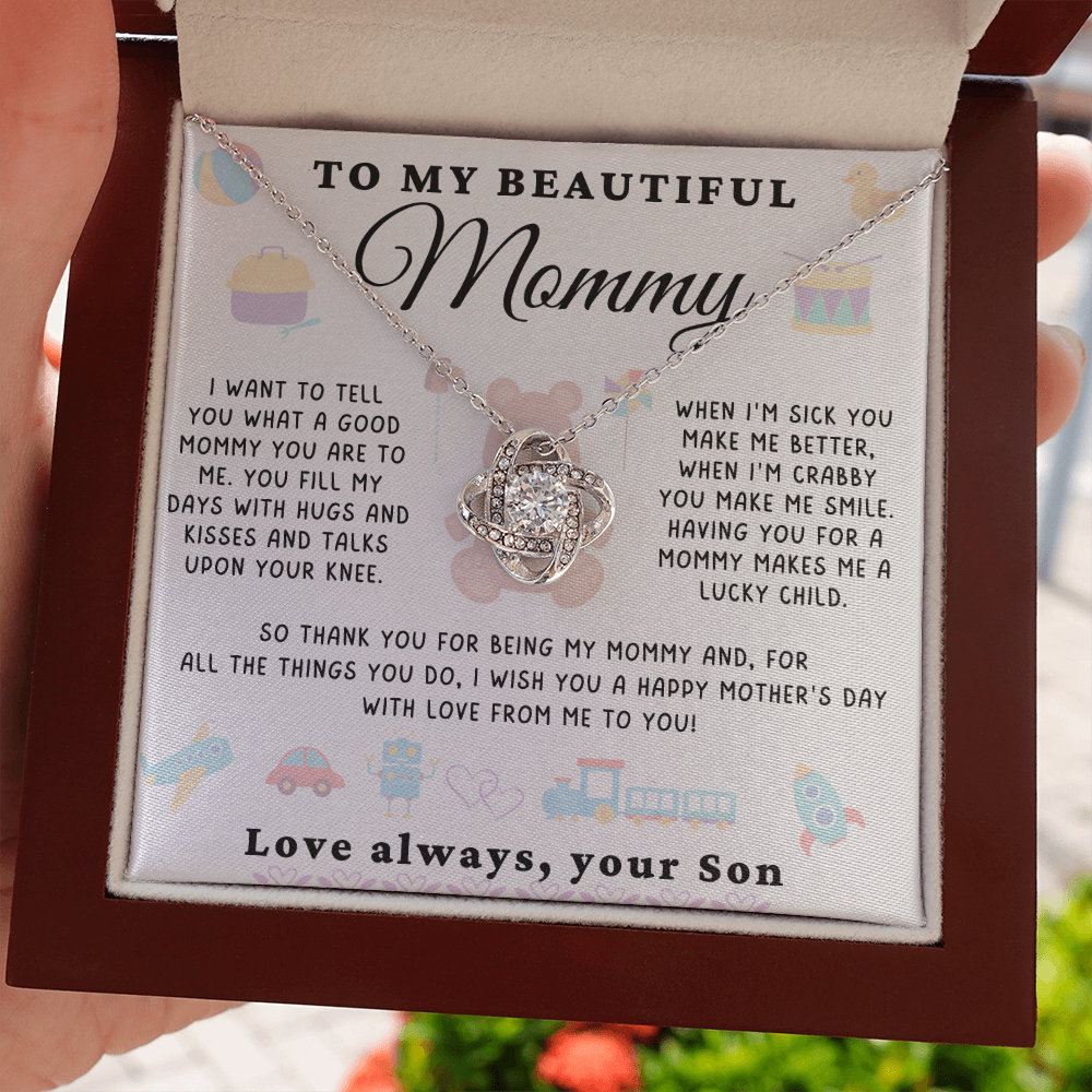 To My Beautiful Mommy Necklace - From Young Son (m.015os.lk)