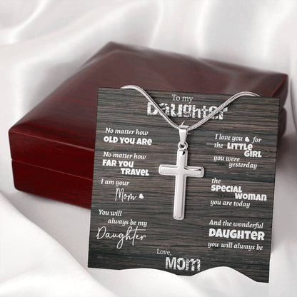 Daughter - No matter how old you are - cross necklace | Necklace for Daughter | Necklace from Parent to Daughter | Daughter necklace