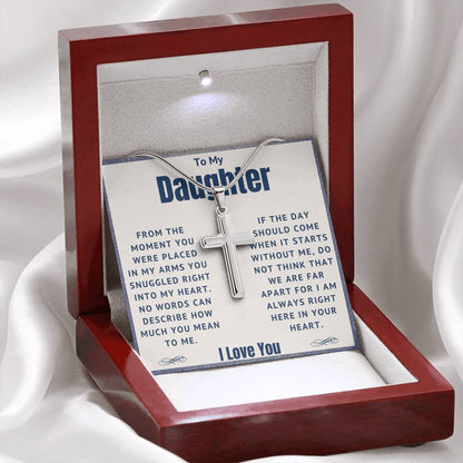 To My Daughter - Snuggled Right In - Artisan Cross Necklace