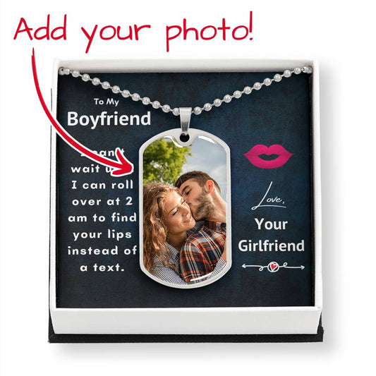 1 Year Anniversary Gift For Boyfriend | Anniversary Gifts For Boyfriend 1 Year | Photo Upload Dog tag Necklace