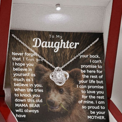Daughter Necklace - This Mama Bear Will Always Have Your Back