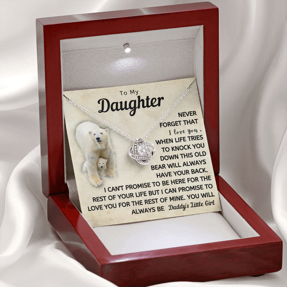 Daughter This Old Bear Will Always Have Your Back Necklace (d.lk.008)