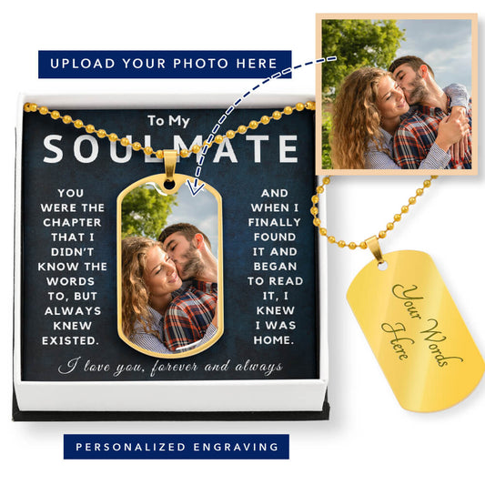 To My Soulmate Necklace My Home Photo Upload