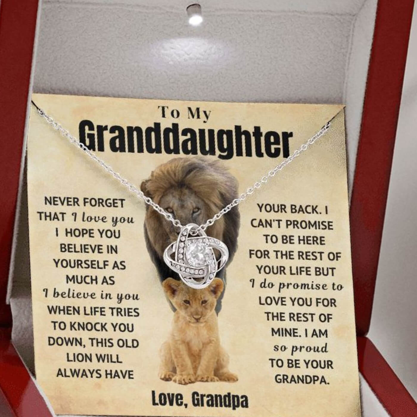 To My Granddaughter Necklace - Always Have Your Back