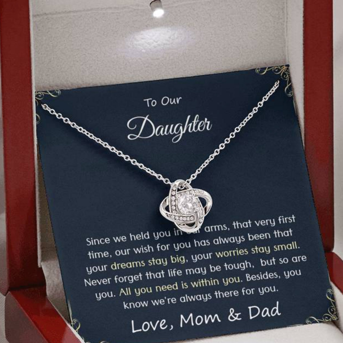 To Our Daughter Necklace | Life is tough, so are you | Necklace for Daughter | Necklace from Parents to Daughter | Daughter necklace