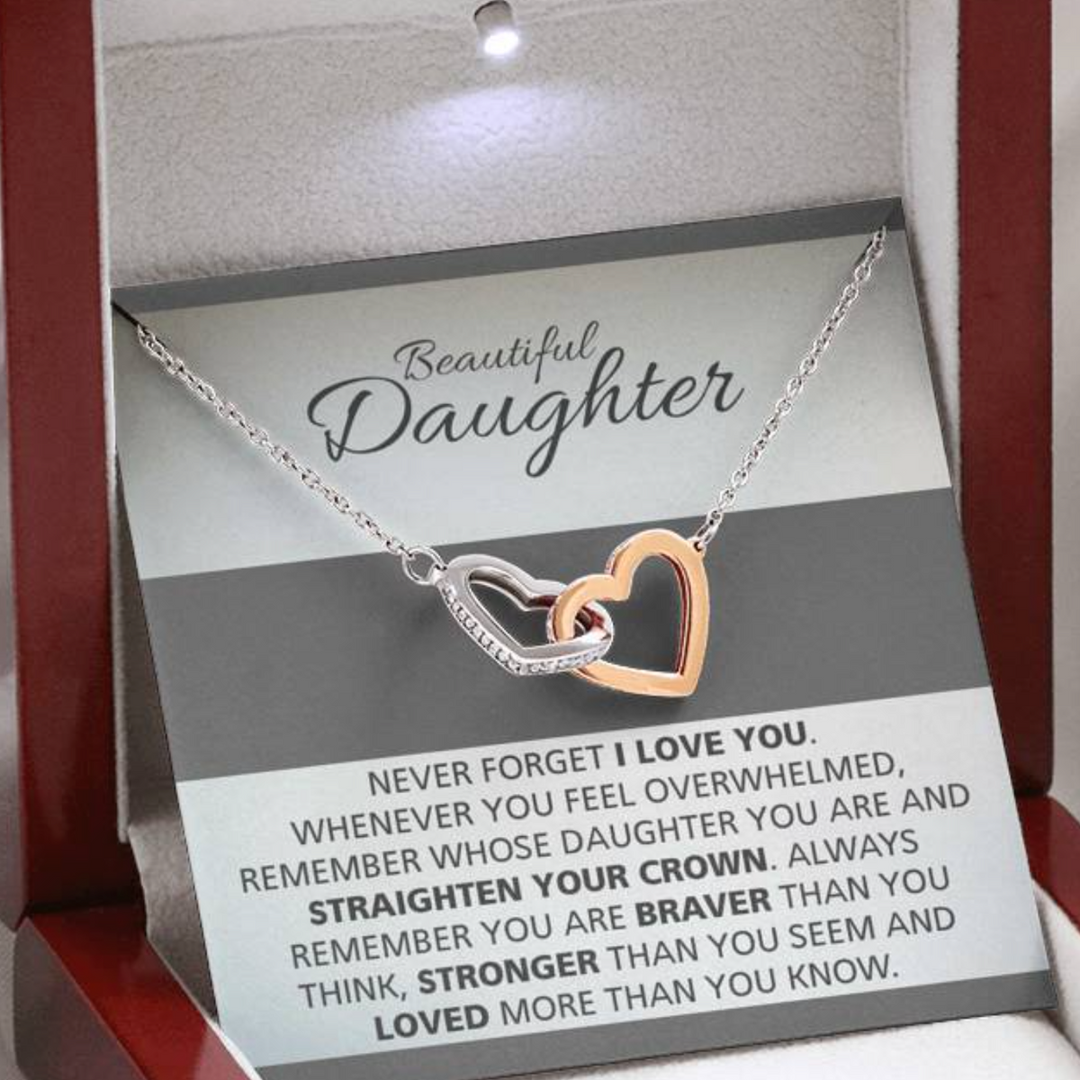 Daughter - Never forget I love you - necklace | Necklace for Daughter | Necklace from Parent to Daughter | Daughter necklace