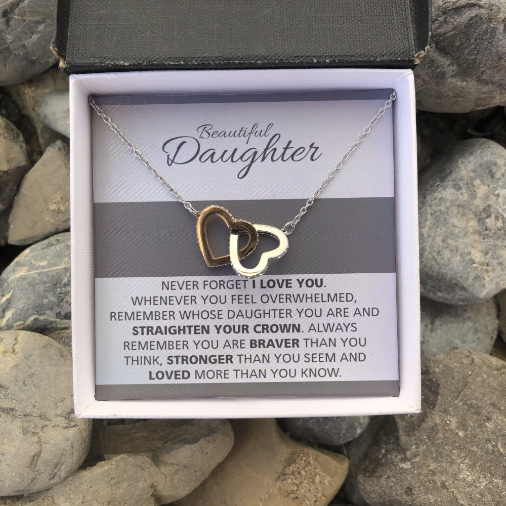 Daughter - Never forget I love you - necklace | Necklace for Daughter | Necklace from Parent to Daughter | Daughter necklace