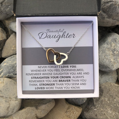 Daughter - Never forget I love you - necklace | Necklace for Daughter | Necklace from Parent to Daughter | Daughter necklace