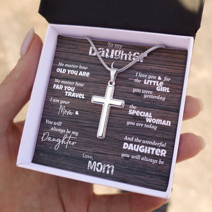 Daughter - No matter how old you are - cross necklace | Necklace for Daughter | Necklace from Parent to Daughter | Daughter necklace