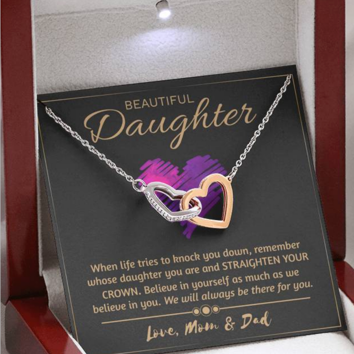 To Our Daughter - Believe in yourself - necklace | Necklace for Daughter | Necklace from Parent to Daughter | Daughter necklace