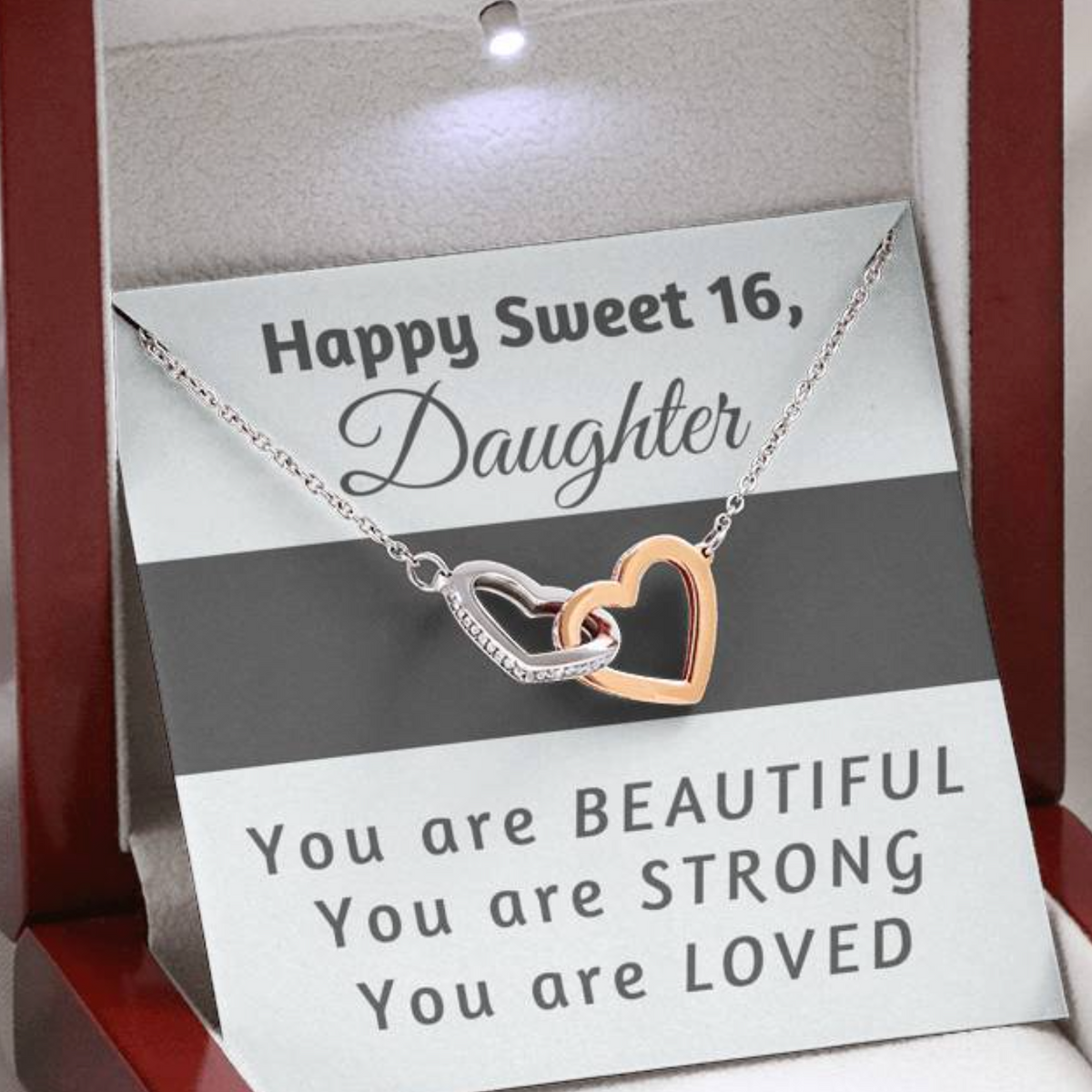 16th Birthday Gift for Daughter - Happy Sweet 16 gift | Necklace for Daughter | Necklace from Parent to Daughter | Daughter necklace