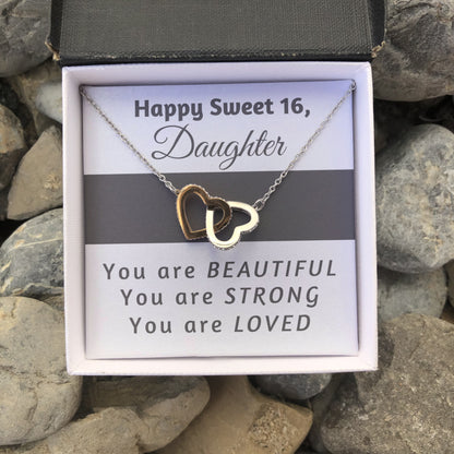 16th Birthday Gift for Daughter - Happy Sweet 16 gift | Necklace for Daughter | Necklace from Parent to Daughter | Daughter necklace