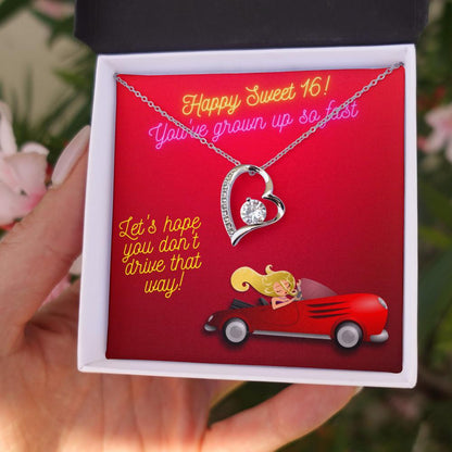 Happy Sweet 16 gift for Girl | 16th Birthday Gift for Girl | Necklace for Daughter | New Driver Gift for Girl | Necklace from Parent to Daughter