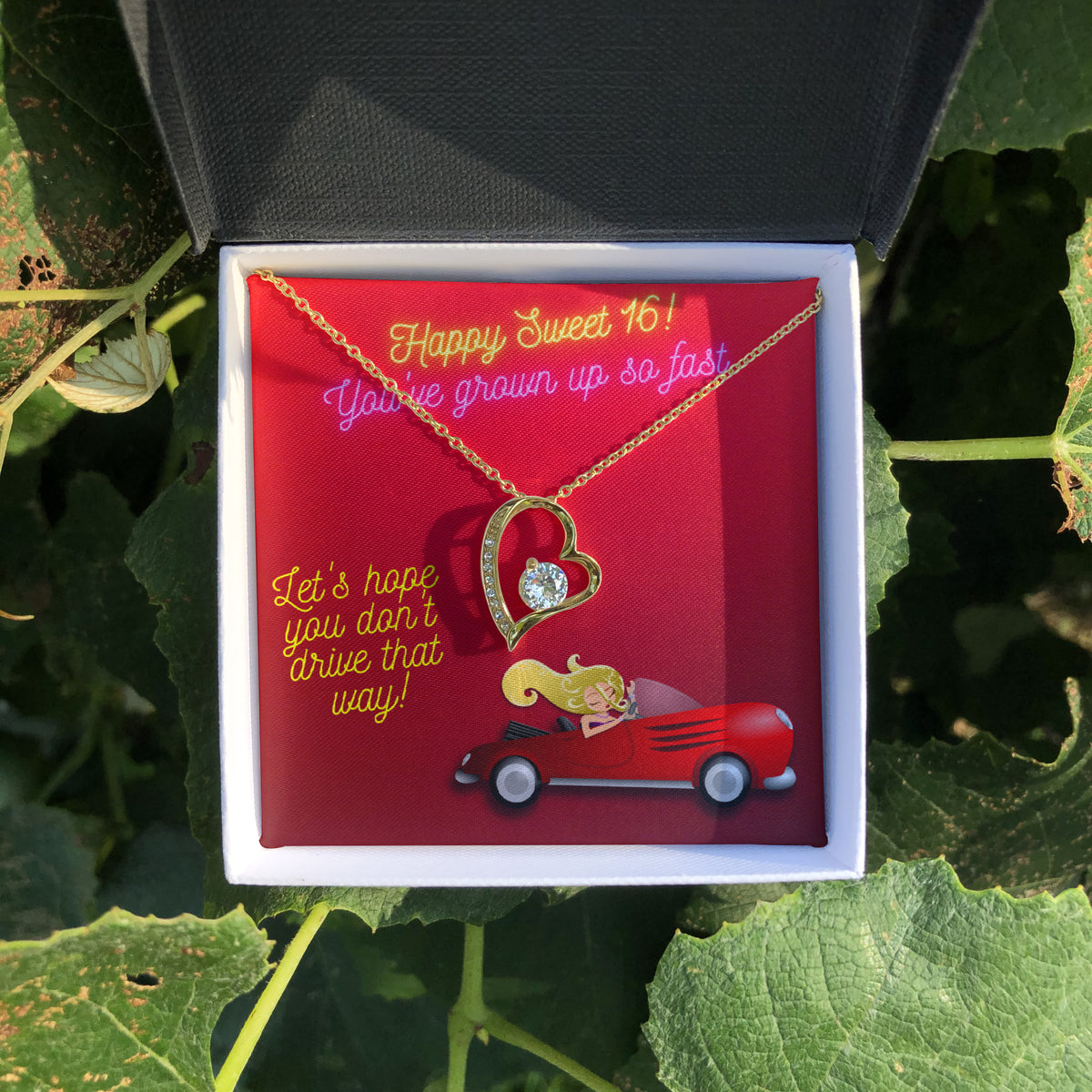 Happy Sweet 16 gift for Girl | 16th Birthday Gift for Girl | Necklace for Daughter | New Driver Gift for Girl | Necklace from Parent to Daughter