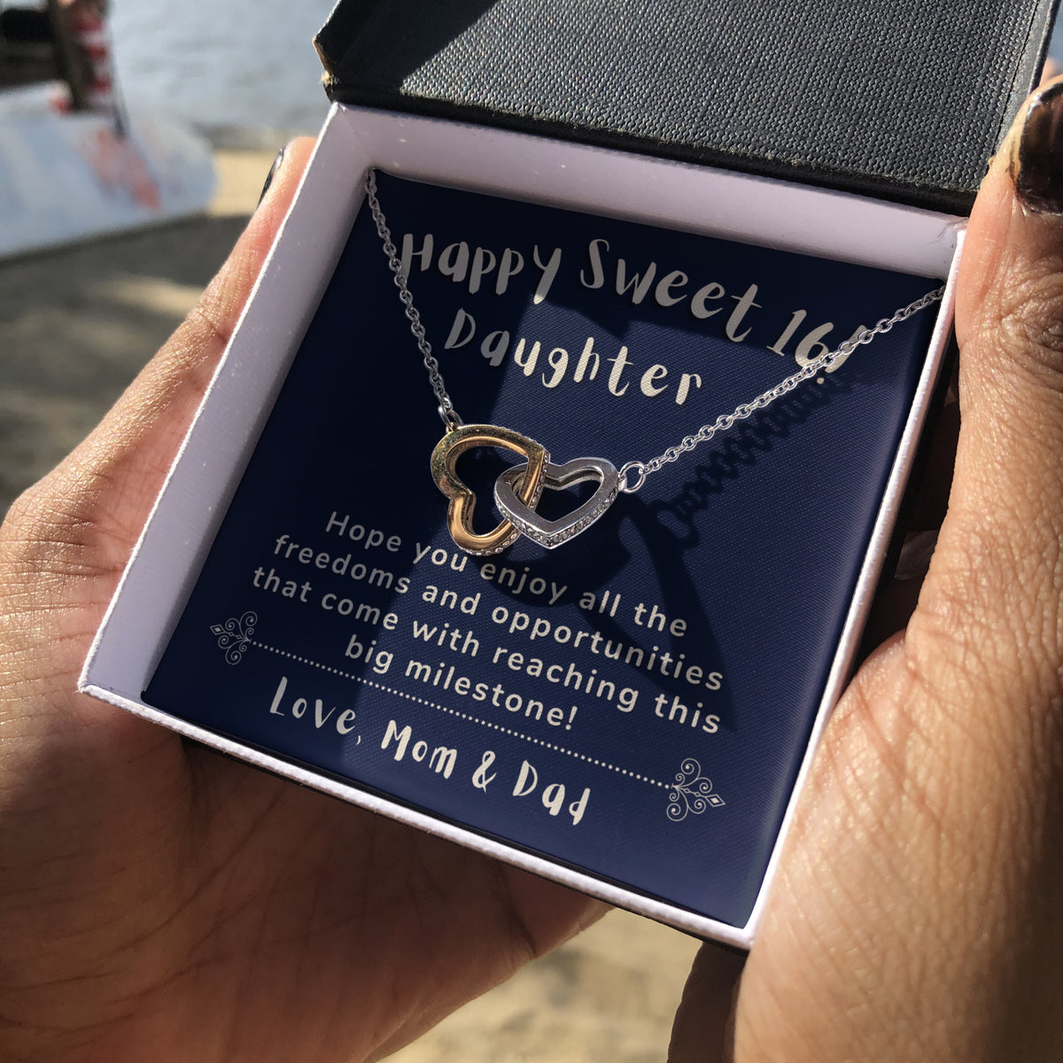16th Birthday Gift for Daughter | Happy Sweet 16 gift for Daughter | Necklace for Daughter | New Driver Gift for Girl | Necklace Parents to Daughter