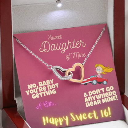 Happy Sweet 16 Daughter gift | Daughter 16th Birthday Gift | Happy 16th Birthday gift for Daughter | Sweet 16 Necklace for Daughter | New Driver Gift