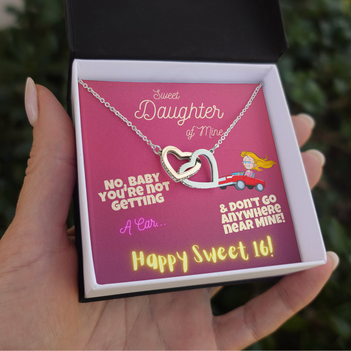 Happy Sweet 16 Daughter gift | Daughter 16th Birthday Gift | Happy 16th Birthday gift for Daughter | Sweet 16 Necklace for Daughter | New Driver Gift