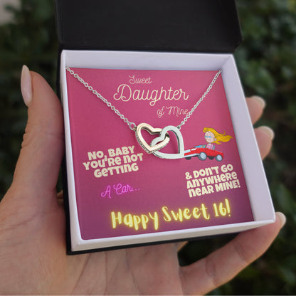 Happy Sweet 16 Daughter gift | Daughter 16th Birthday Gift | Happy 16th Birthday gift for Daughter | Sweet 16 Necklace for Daughter | New Driver Gift