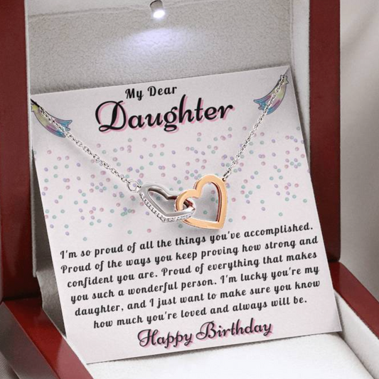 Happy Birthday daughter - so proud | Birthday Gift for Daughter | Necklace for Daughter | Mom to Daughter | Dad to Daughter