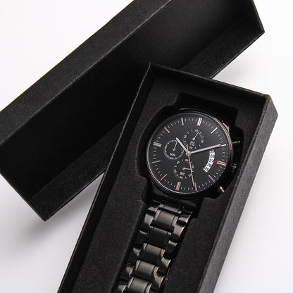 Baby Bump To Daddy Chronograph Watch - Hugs, Kisses & Kicks From Mommy's Tummy - (f.004fp.cw)